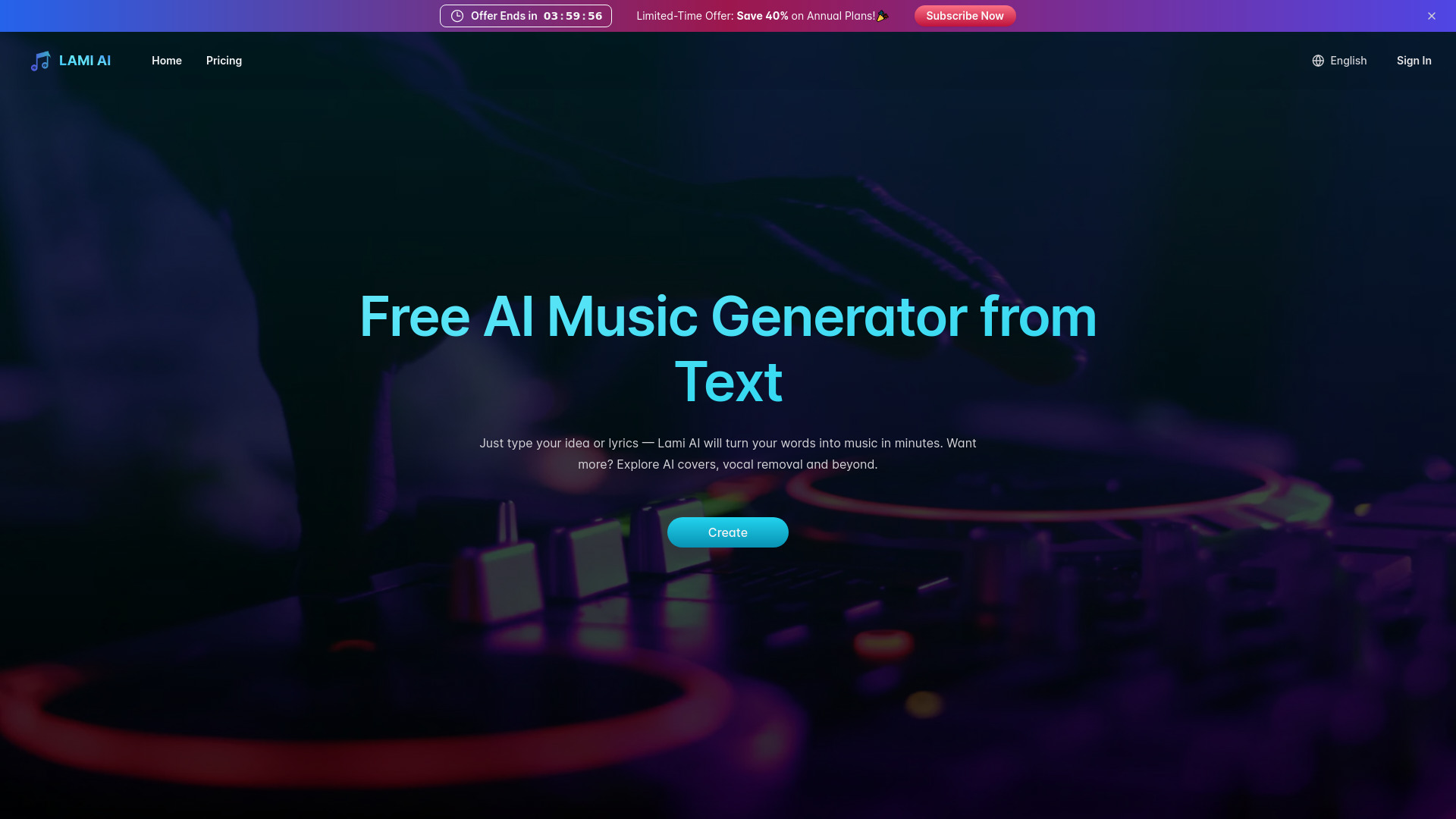 Lami.ai:テキストからの無料のAI音楽ジェネレーター