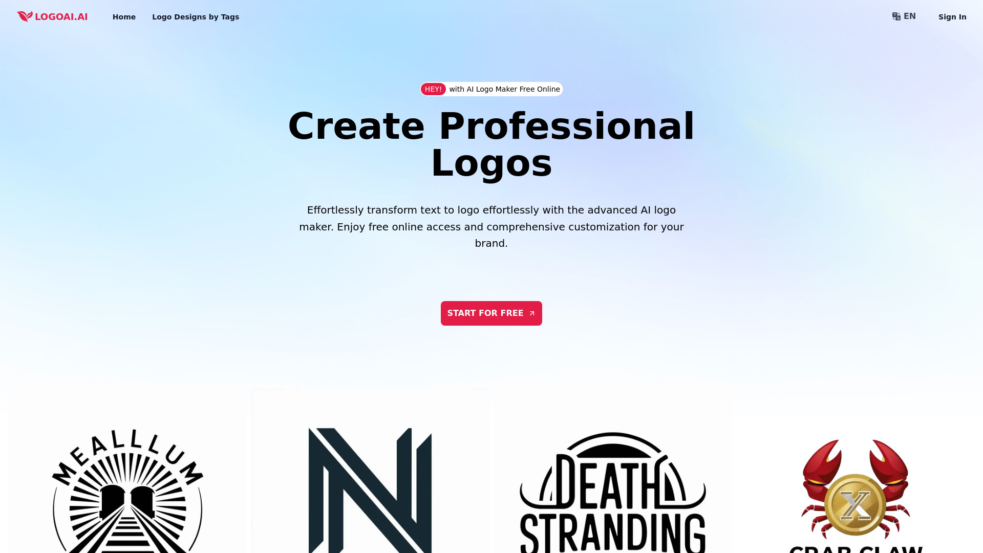 LogoAI.ai: Creador de logotipos con IA gratuito en línea