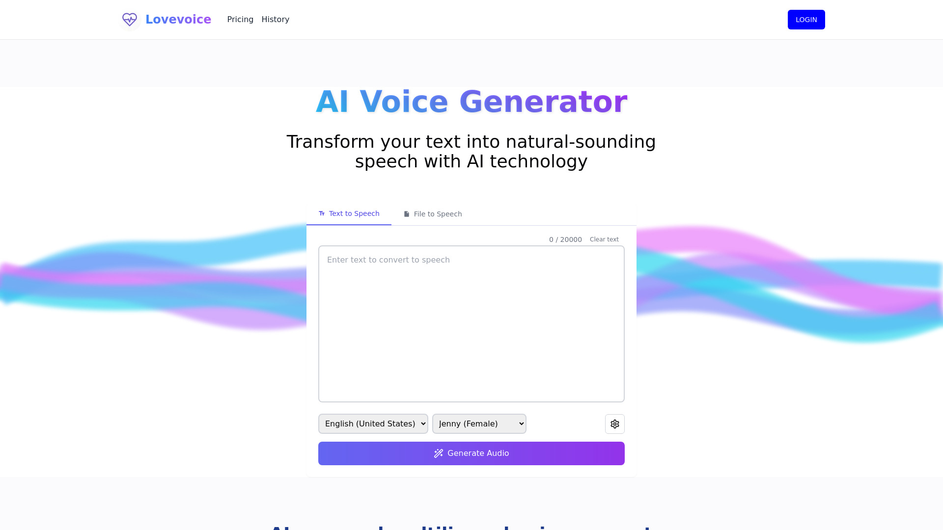 Generador de voz Lovevoice AI