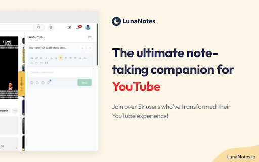 LunaNotes – Machen Sie sich Notizen auf YouTube