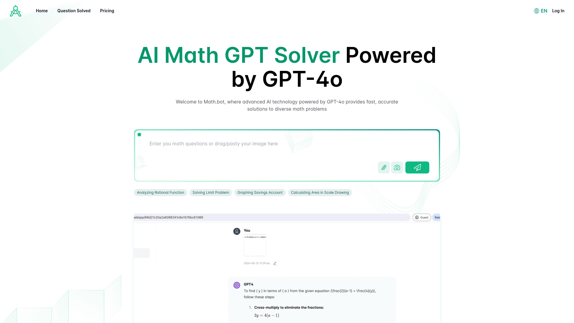 Math.bot: AI Math Solver بواسطة GPT-4o