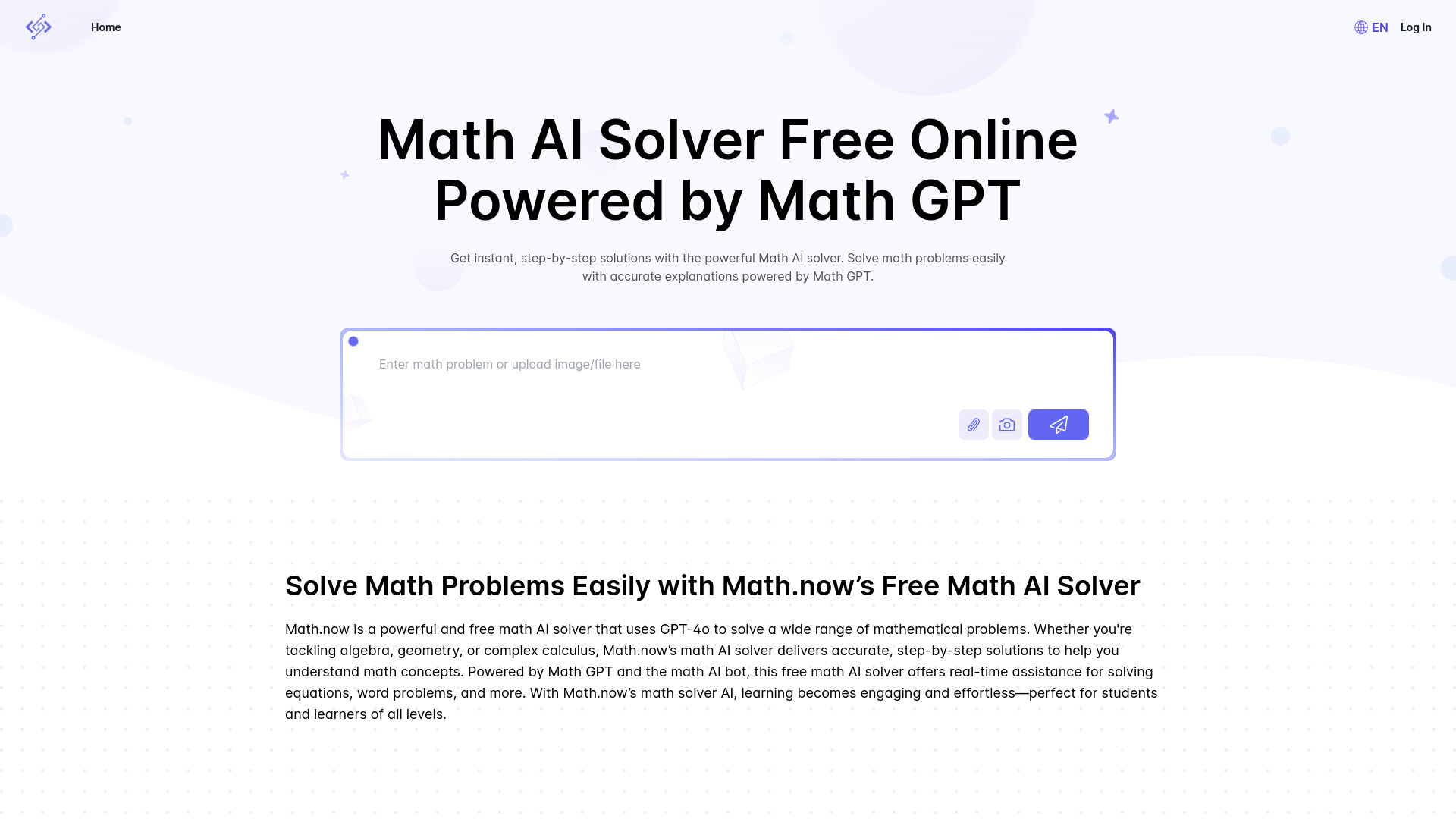 Math.now: Solucionador de IA matemático gratuito impulsado por GPT matemático