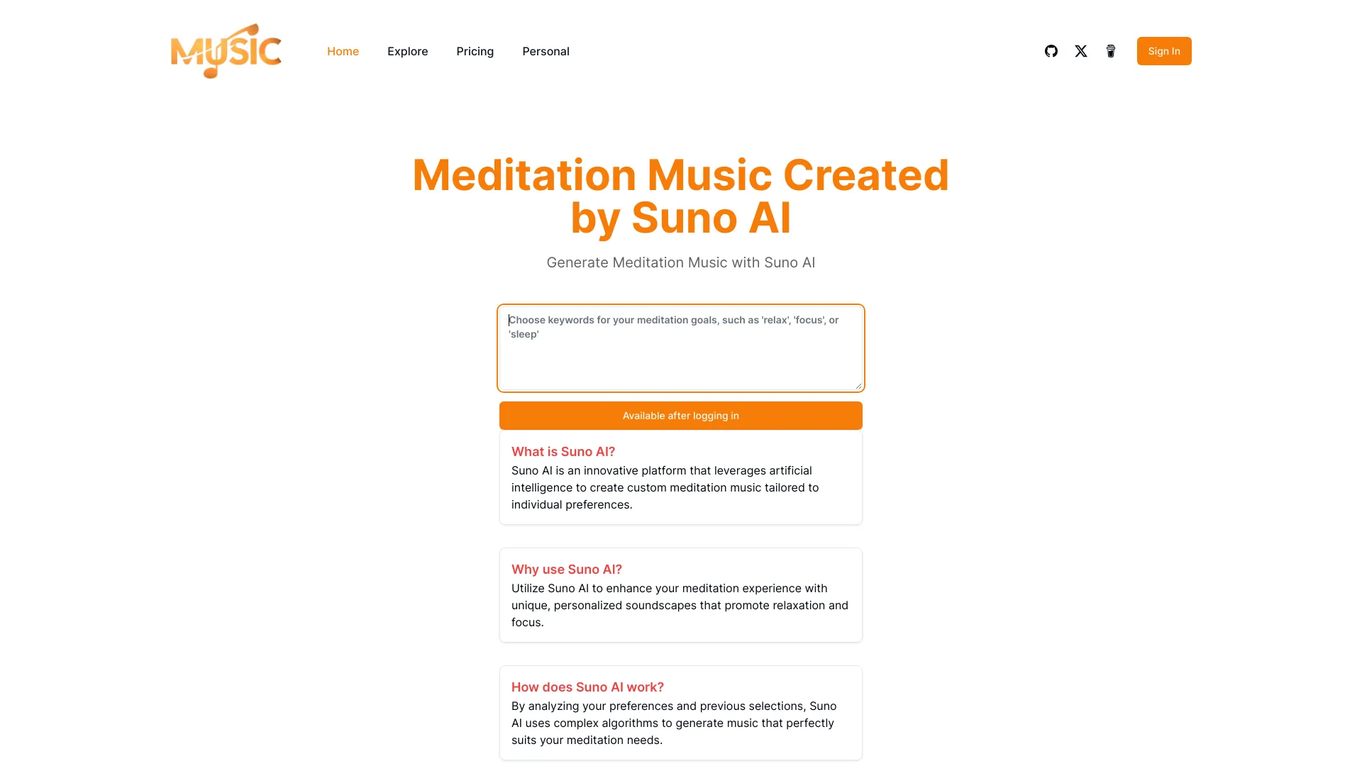 Meditationsmusik, erstellt von SunoAI