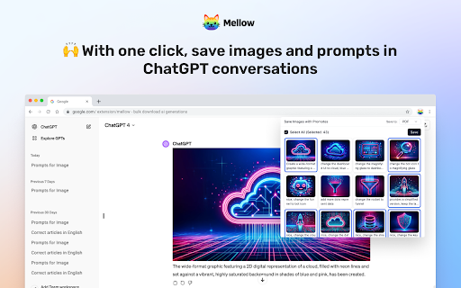 Mellow - Imagem DALL-E e solicita download em massa