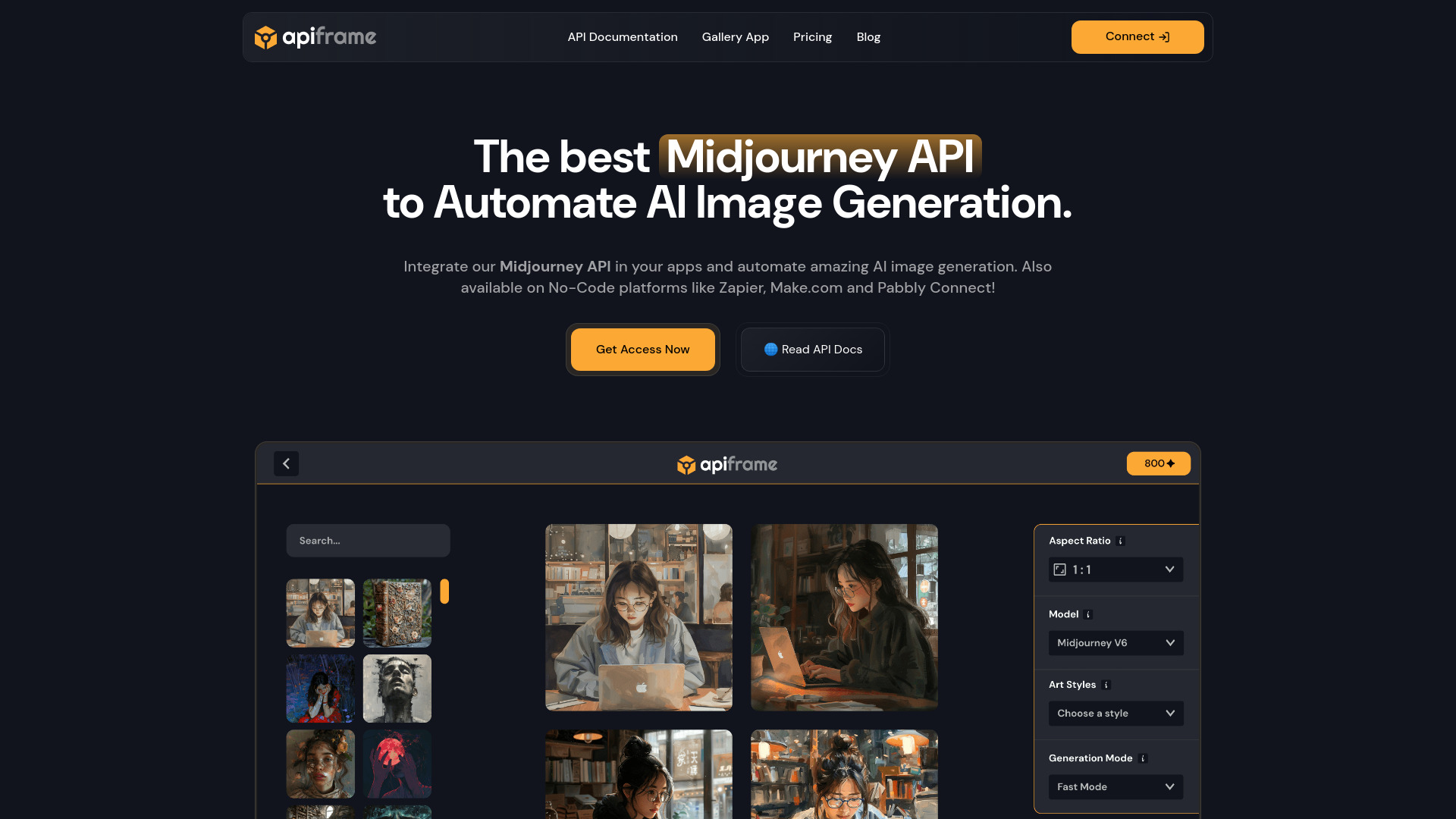 APIFRAME의 Midjourney API