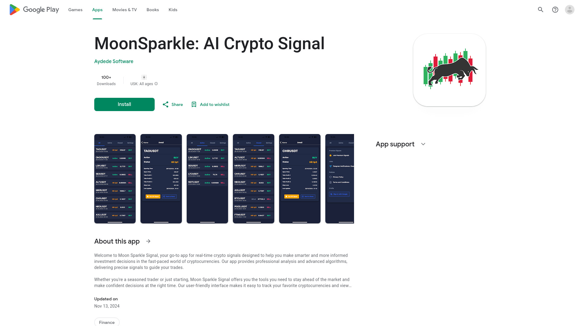 MoonSparkle: criptografia AI e sinal Forex