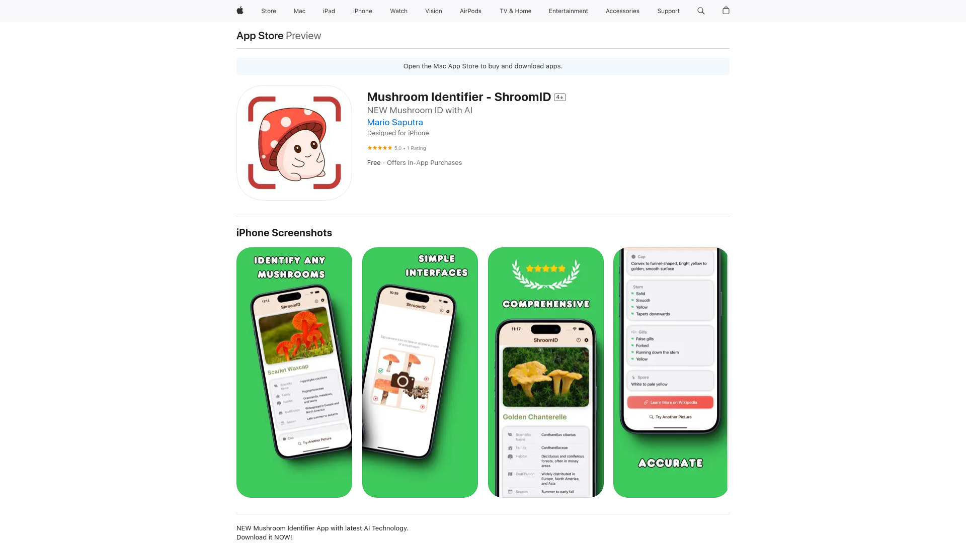 Pilzidentifikator – ShroomID