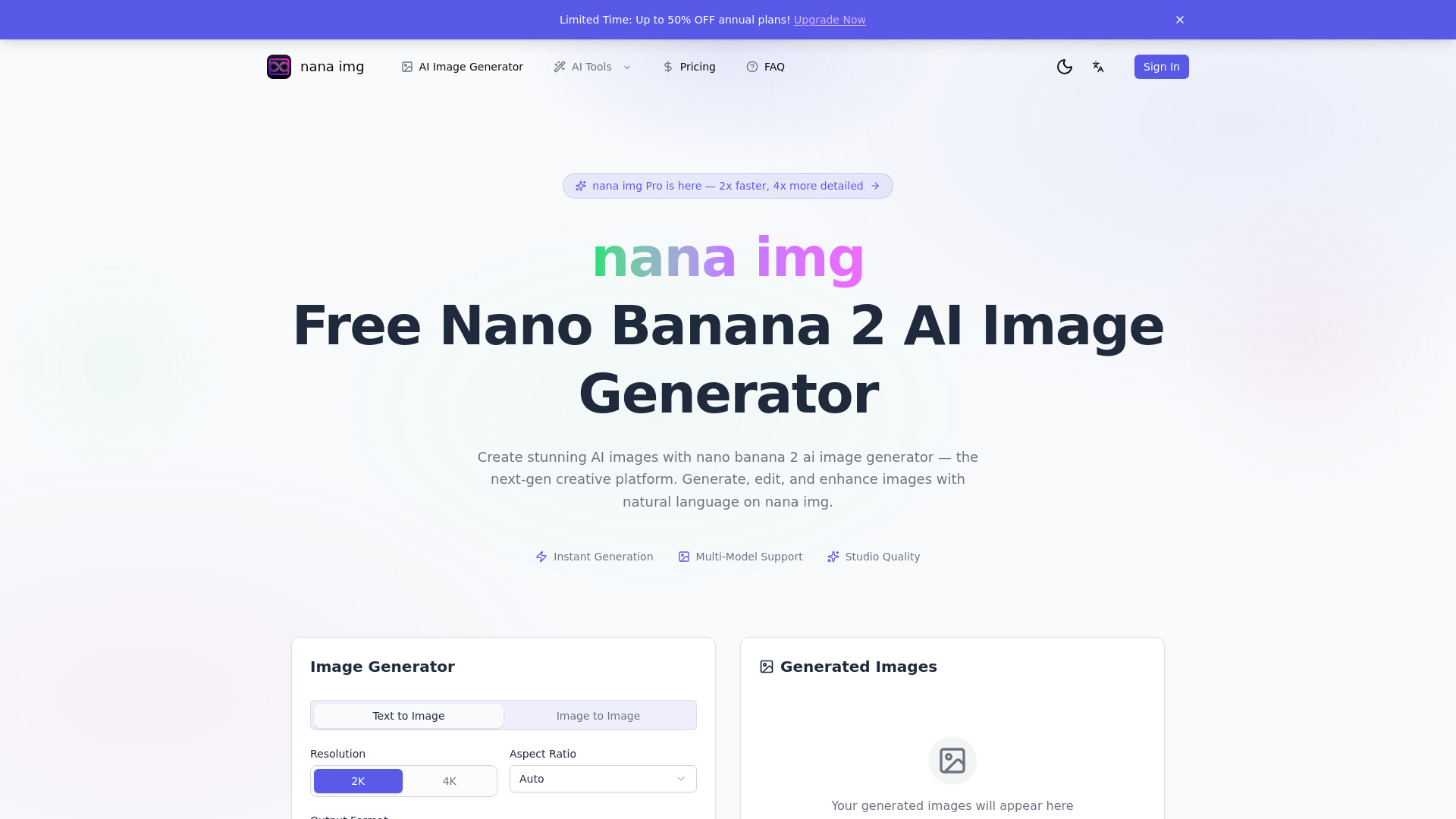 नैनो बनाना 2 एआई इमेज जेनरेटर