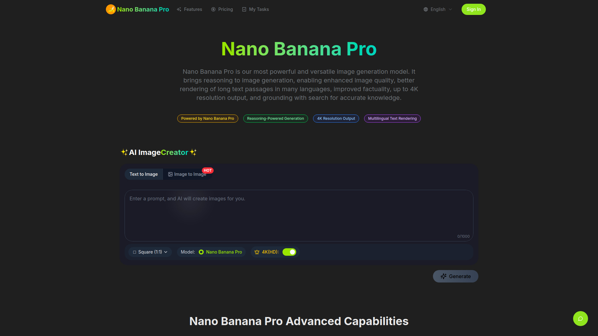Nano Banana Pro: 4K AI Image Generator
