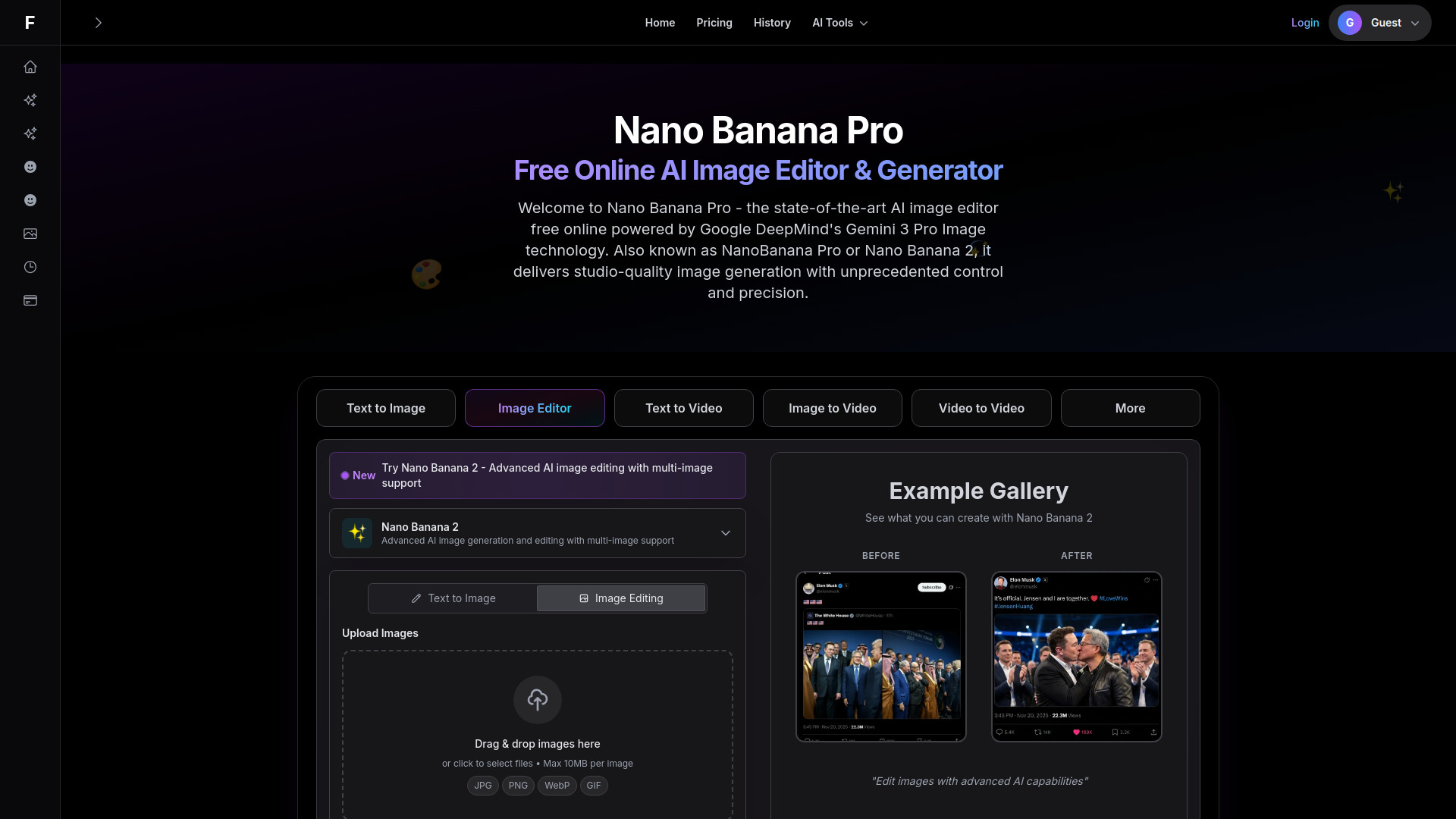 Nano Banana Pro — бесплатный онлайн-редактор и генератор изображений AI | Фукус.one