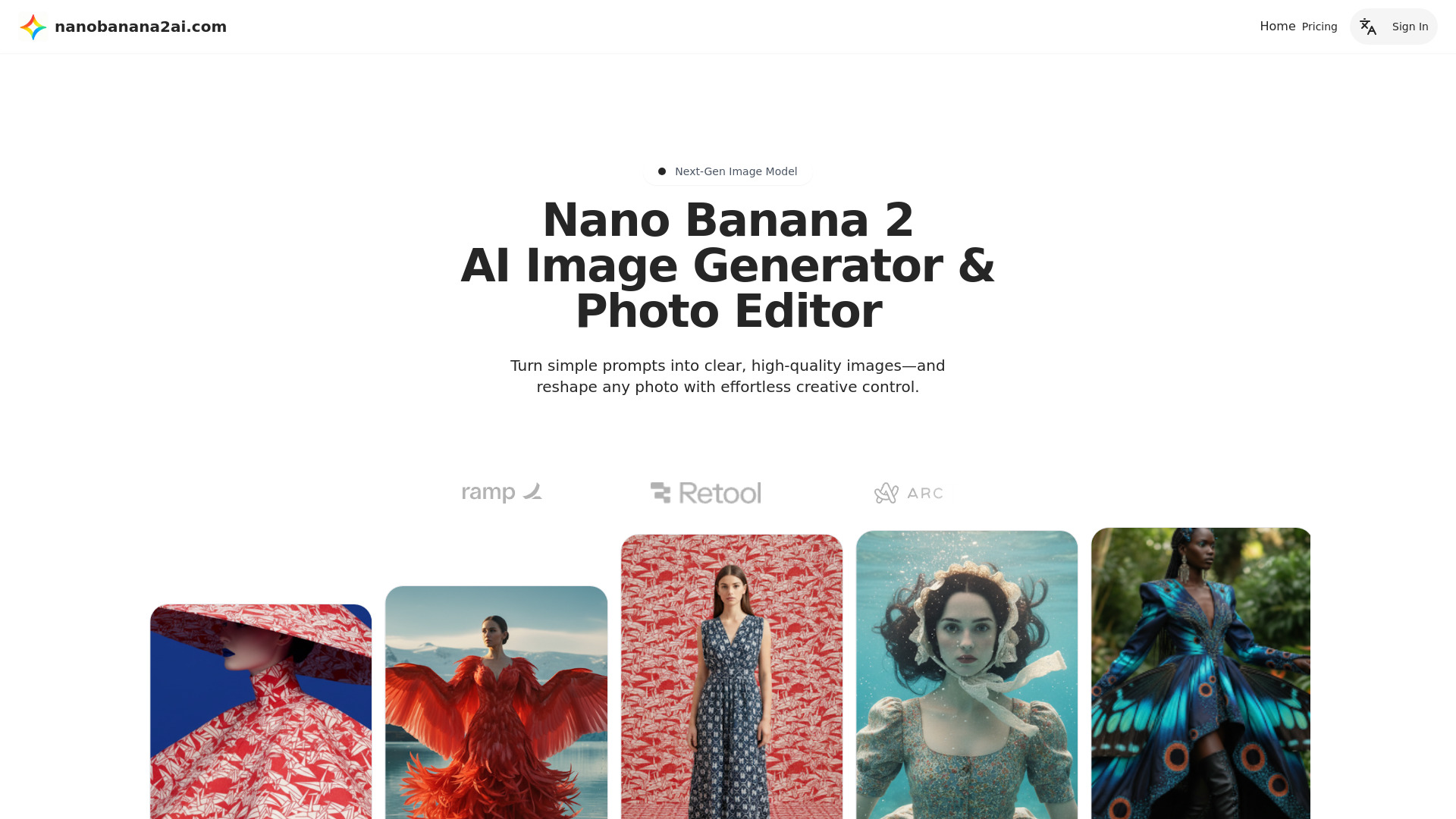 NanoBanana2AI.com：免费的人工智能图像生成器和照片编辑器