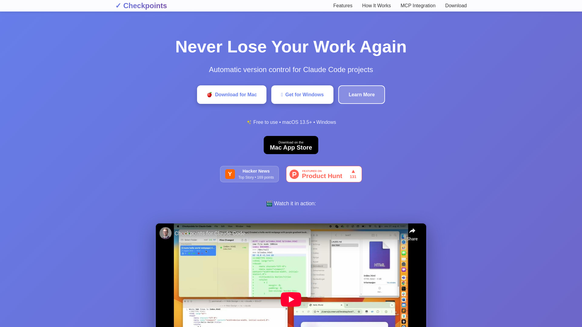 Never lose your work again