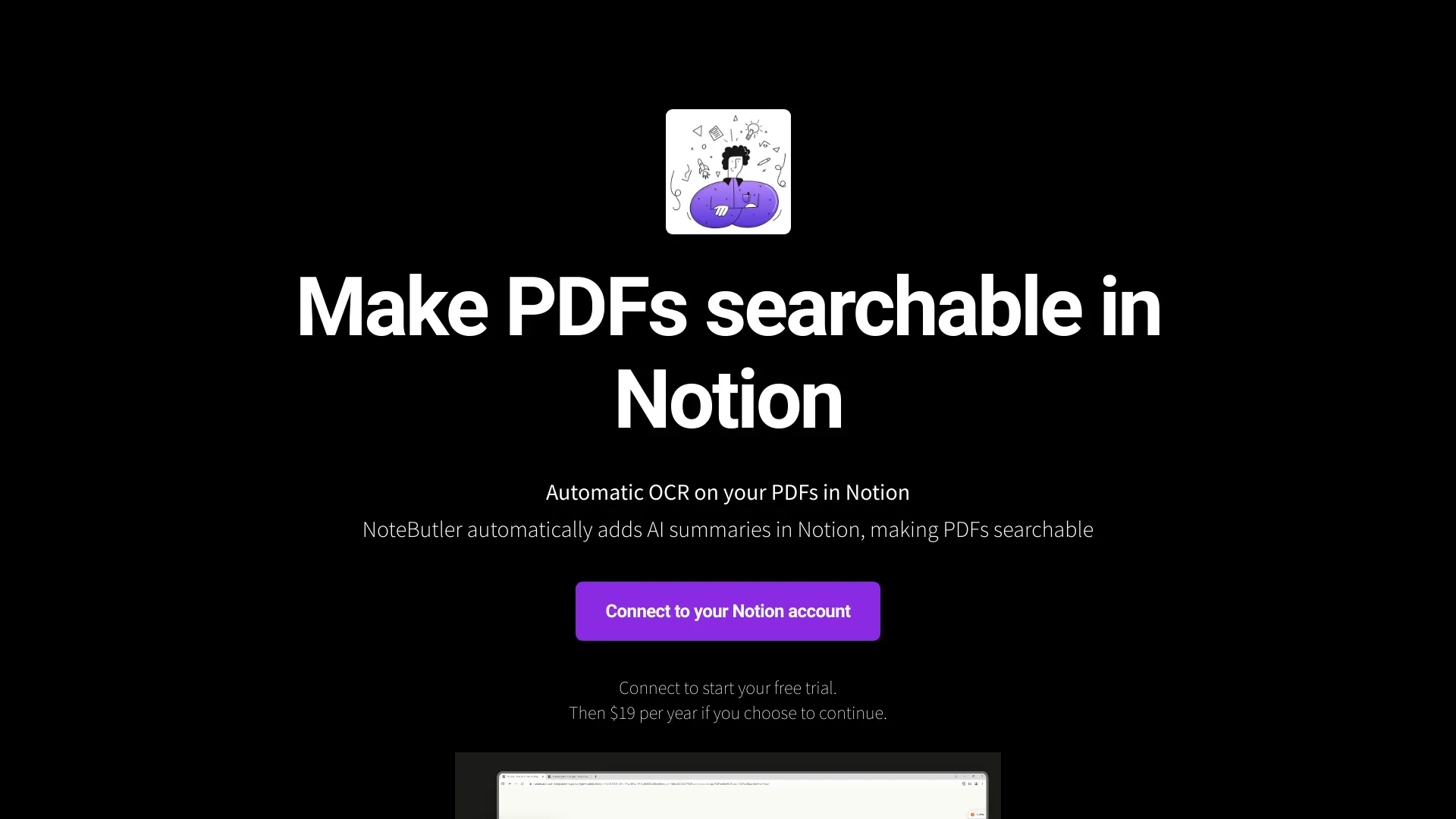 NoteButler - searchable PDFs in Notion