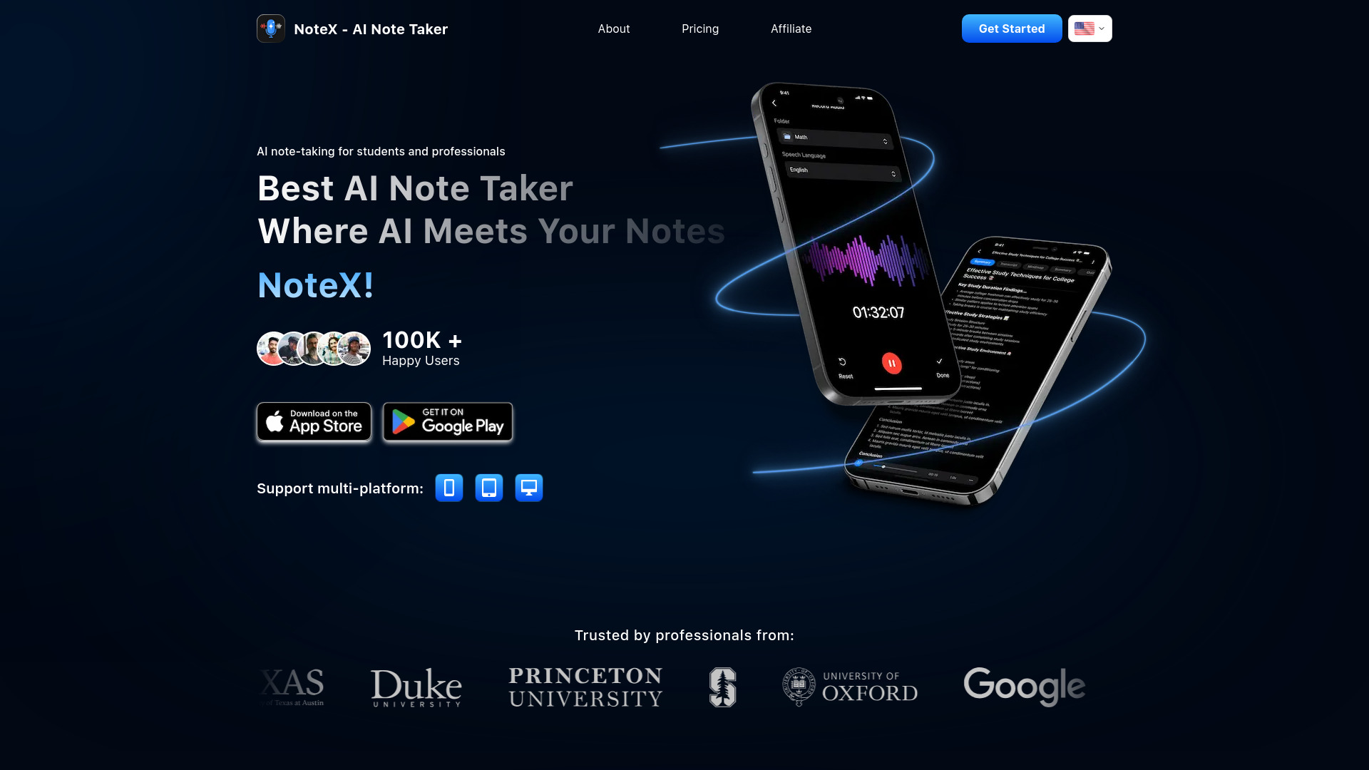 NoteX AI Notetaker、AI ノートブック