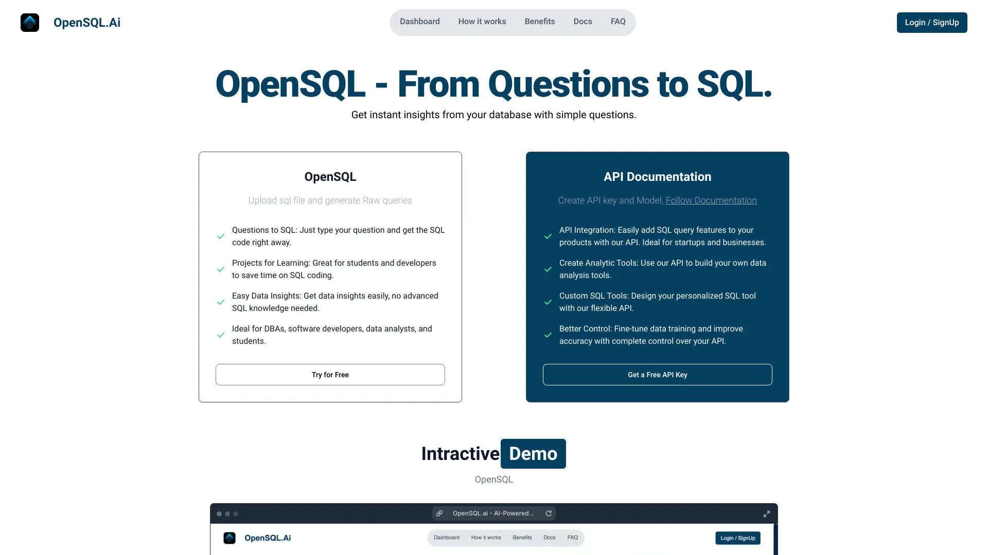 OpenSQL الذكاء الاصطناعي