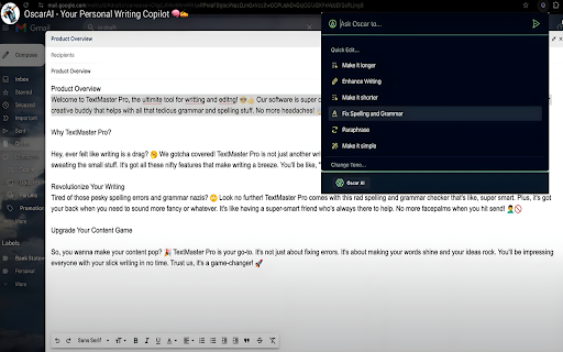 ऑस्करएआई - आपका व्यक्तिगत लेखन सहपायलट