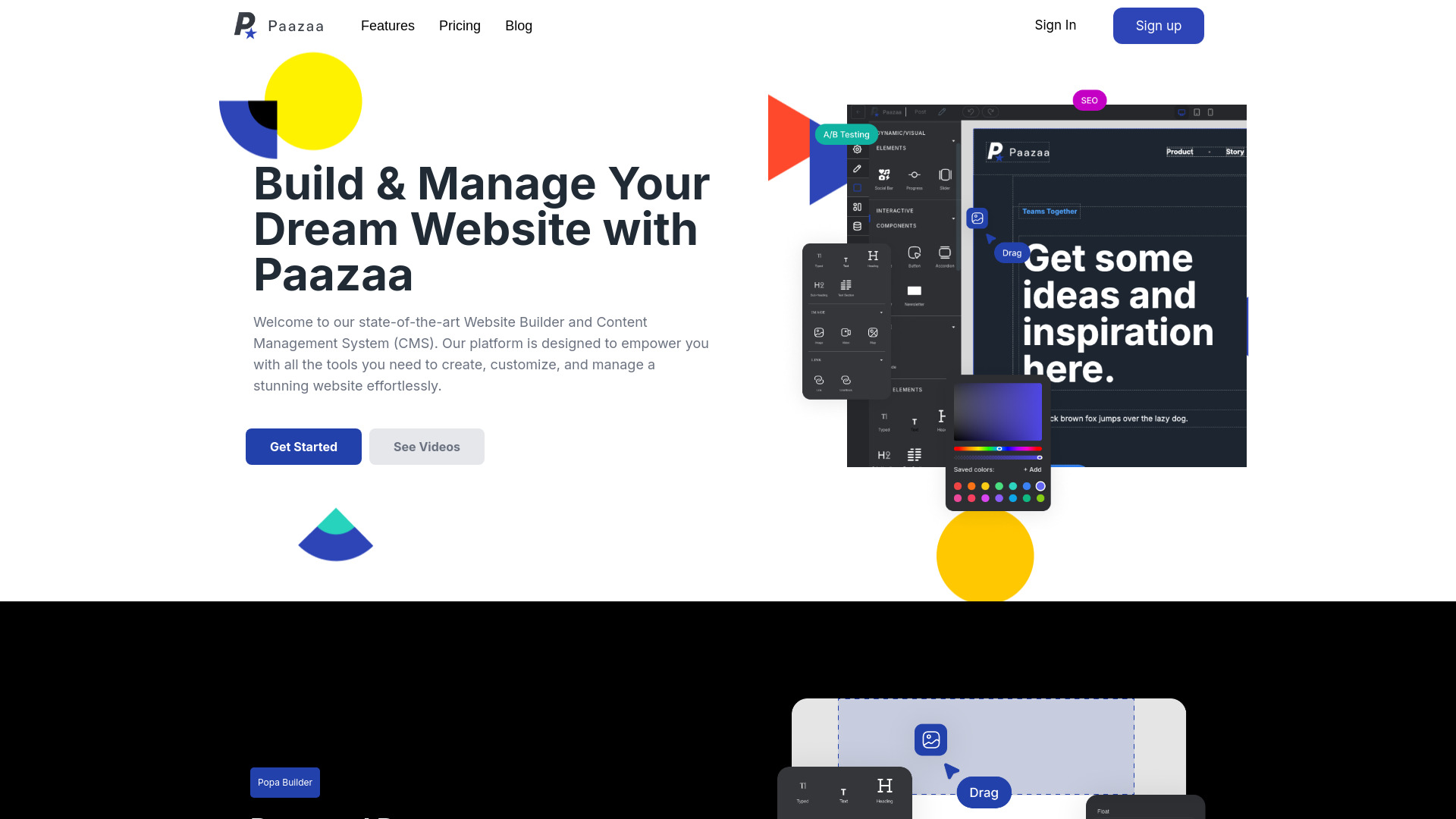 Paazaa is a smart website builder