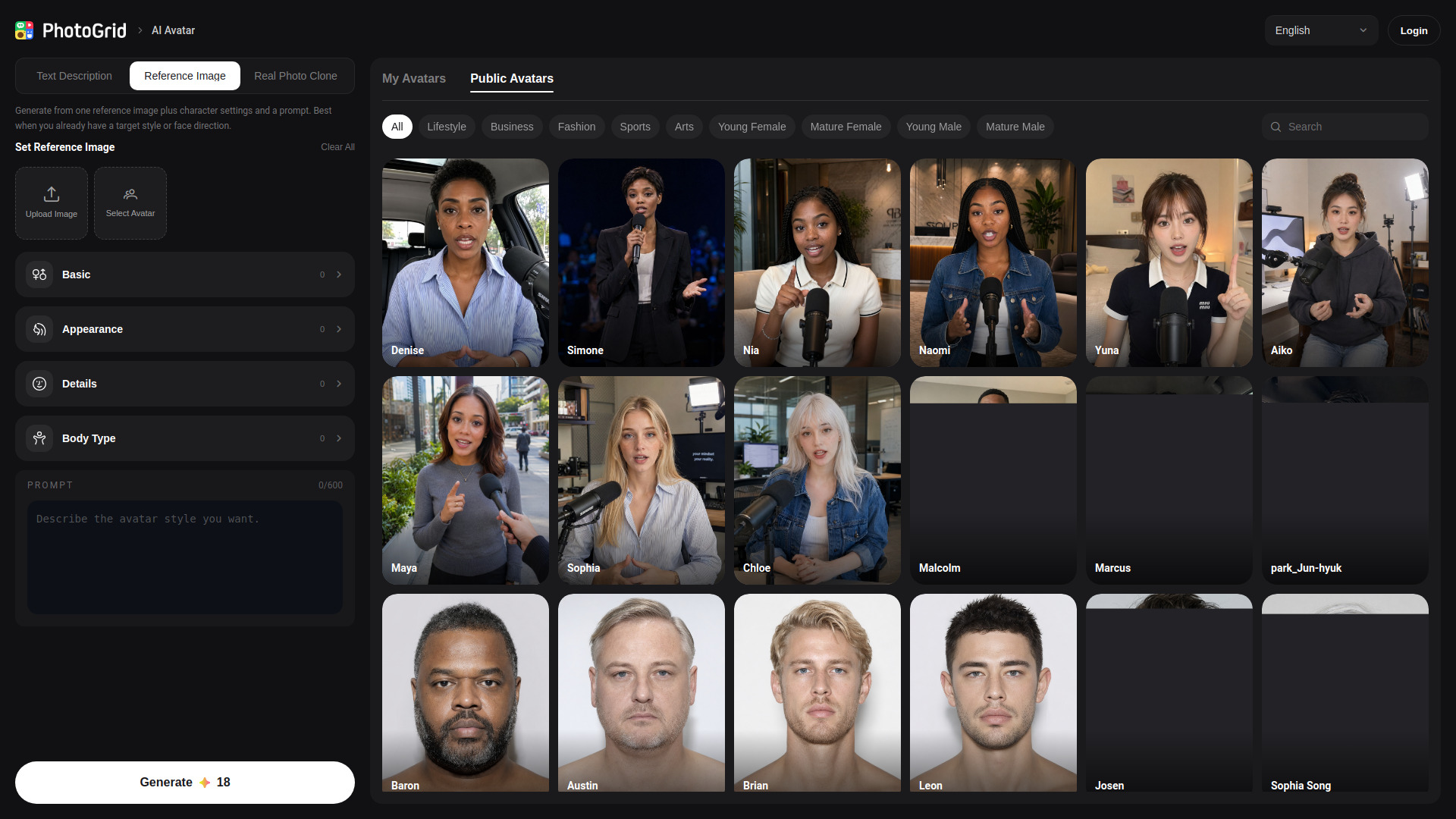 PhotoGrid AI Avatar Generator