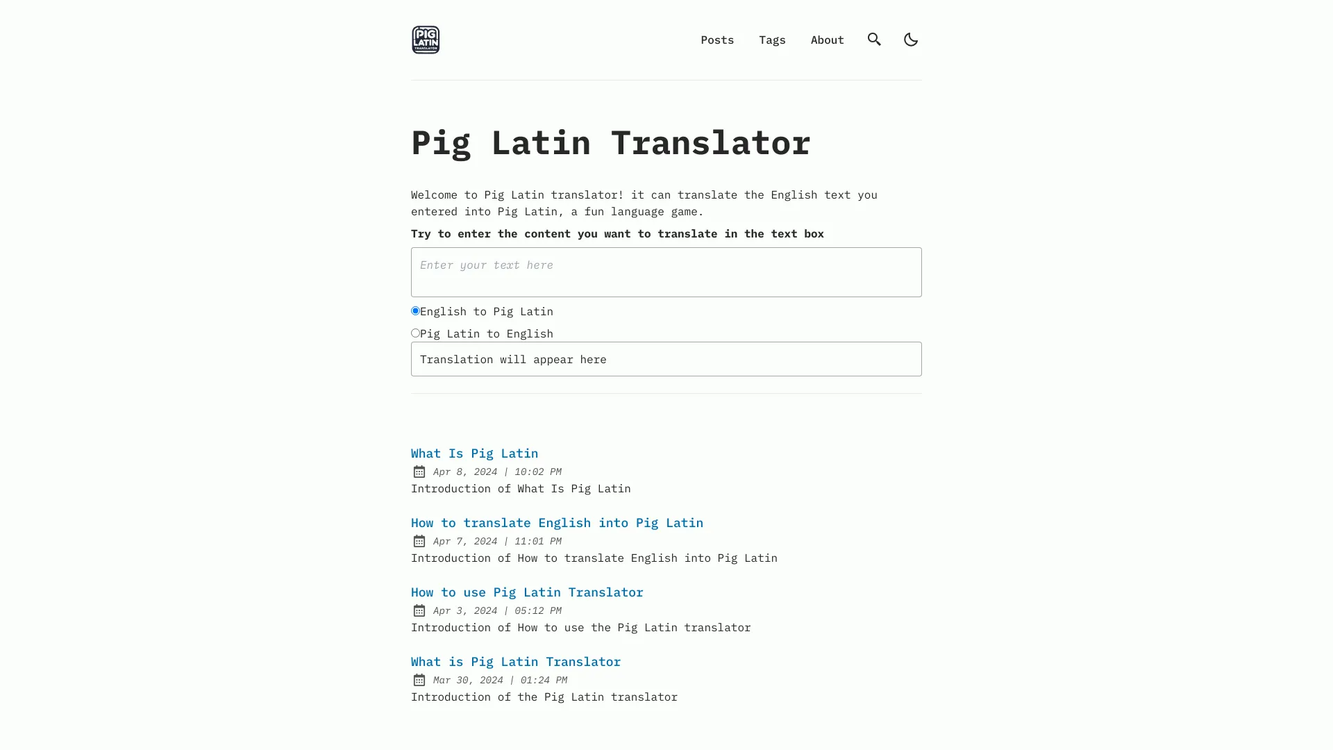 Traductor latino de cerdo