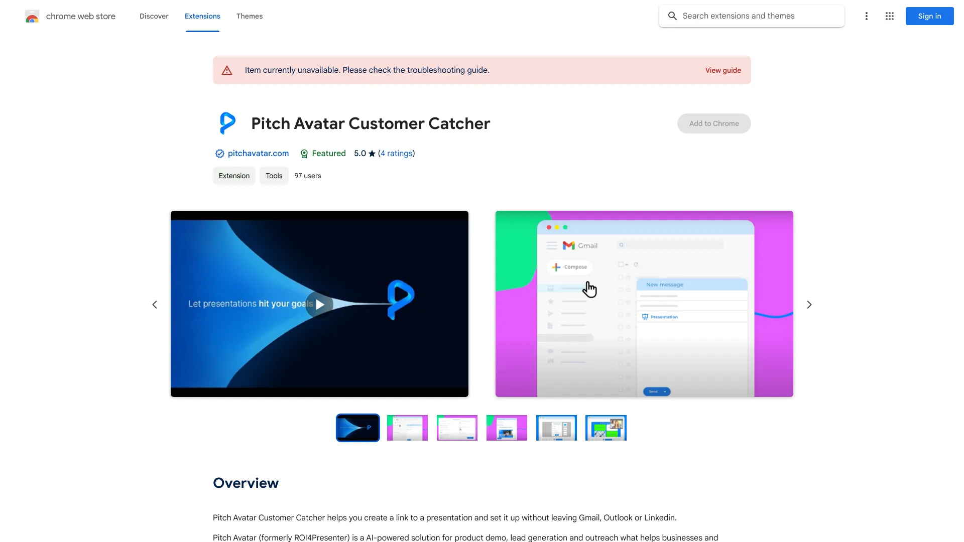 Pitch Avatar Customer Catcher