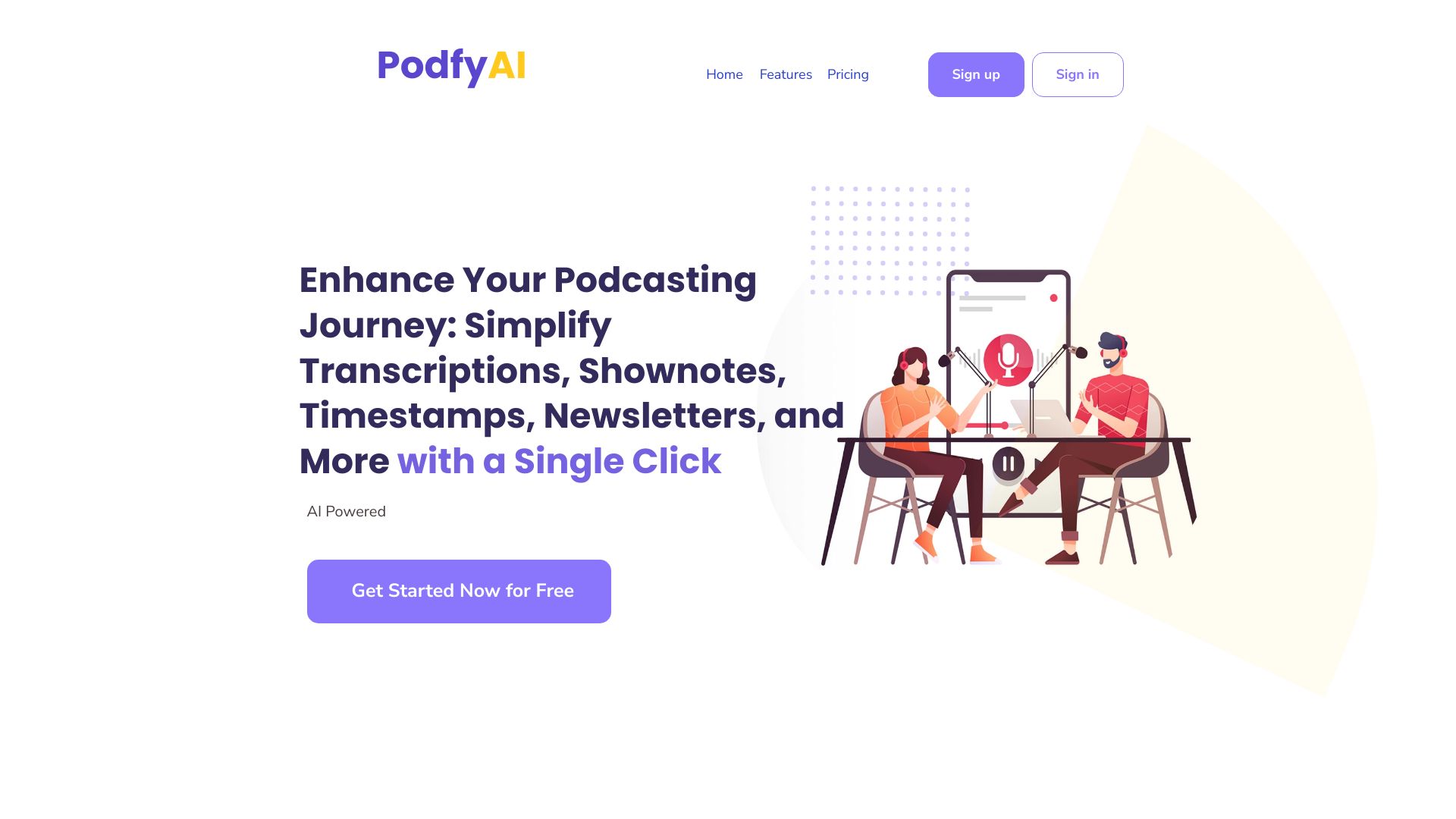 PodfyAI - La plateforme pour les créateurs et les agences