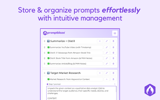 Prompt Blaze – Encadeamento de prompts de IA simplificado