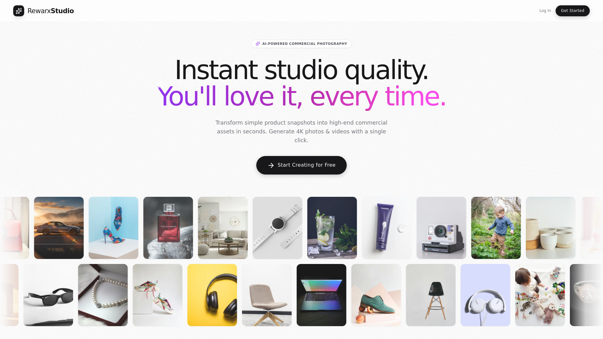 Rewarx Studio - AI Product Photography & Virtual Studio