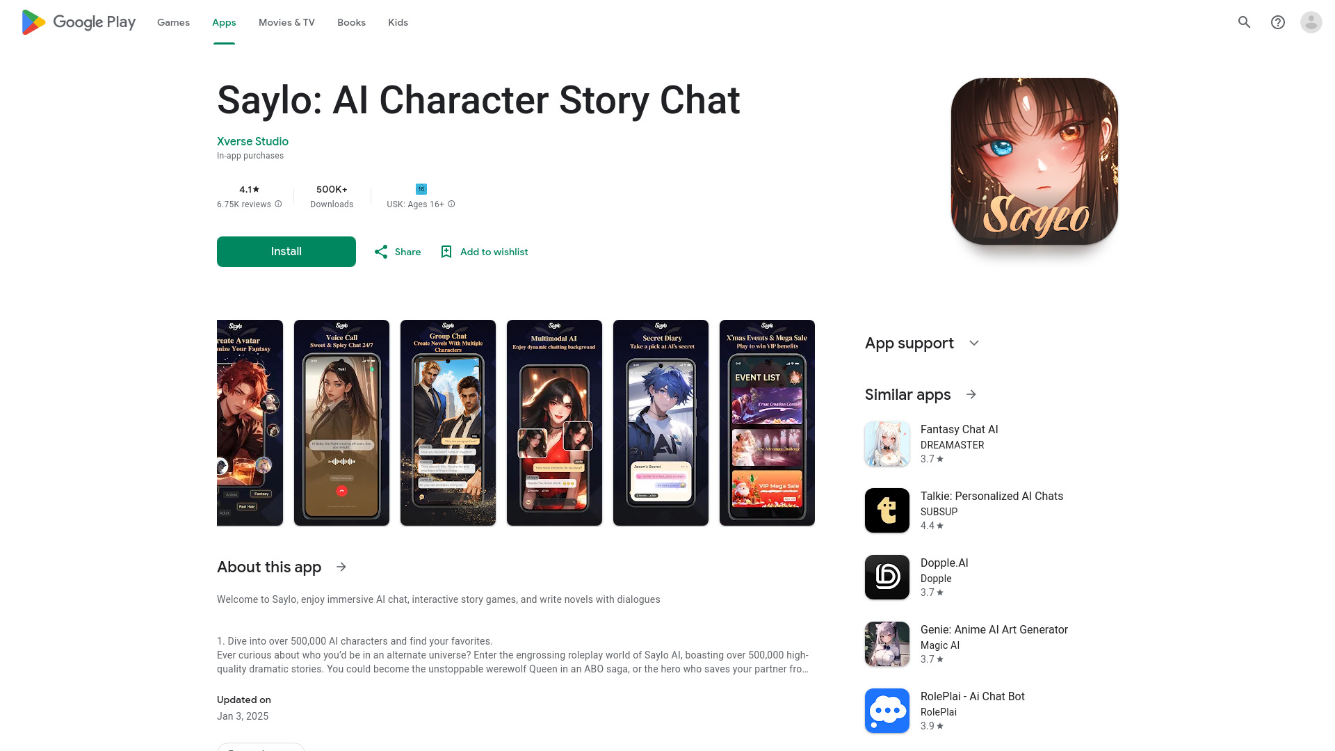 Saylo: Chat interactivo de historias con IA