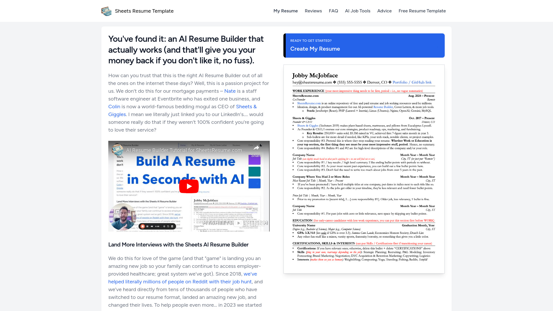 Sheets AI Reanuda Builder