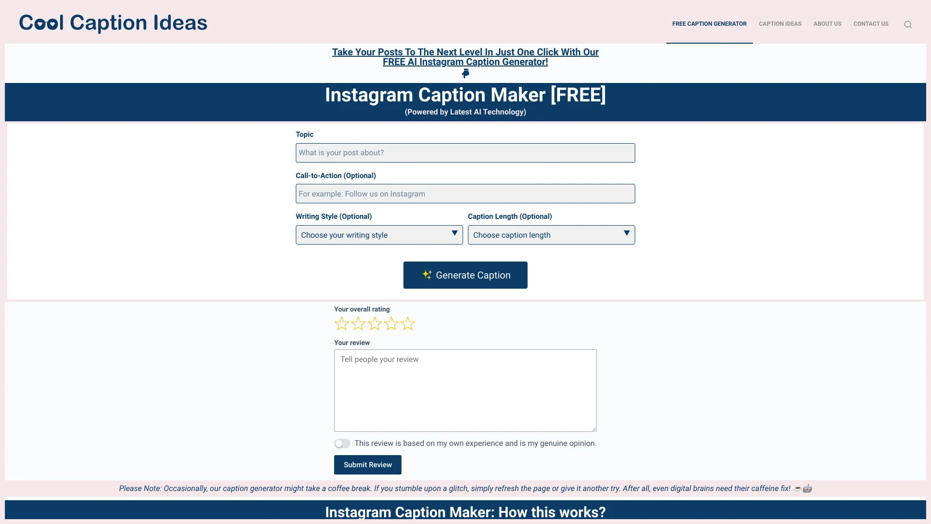 Social Media Caption Generator