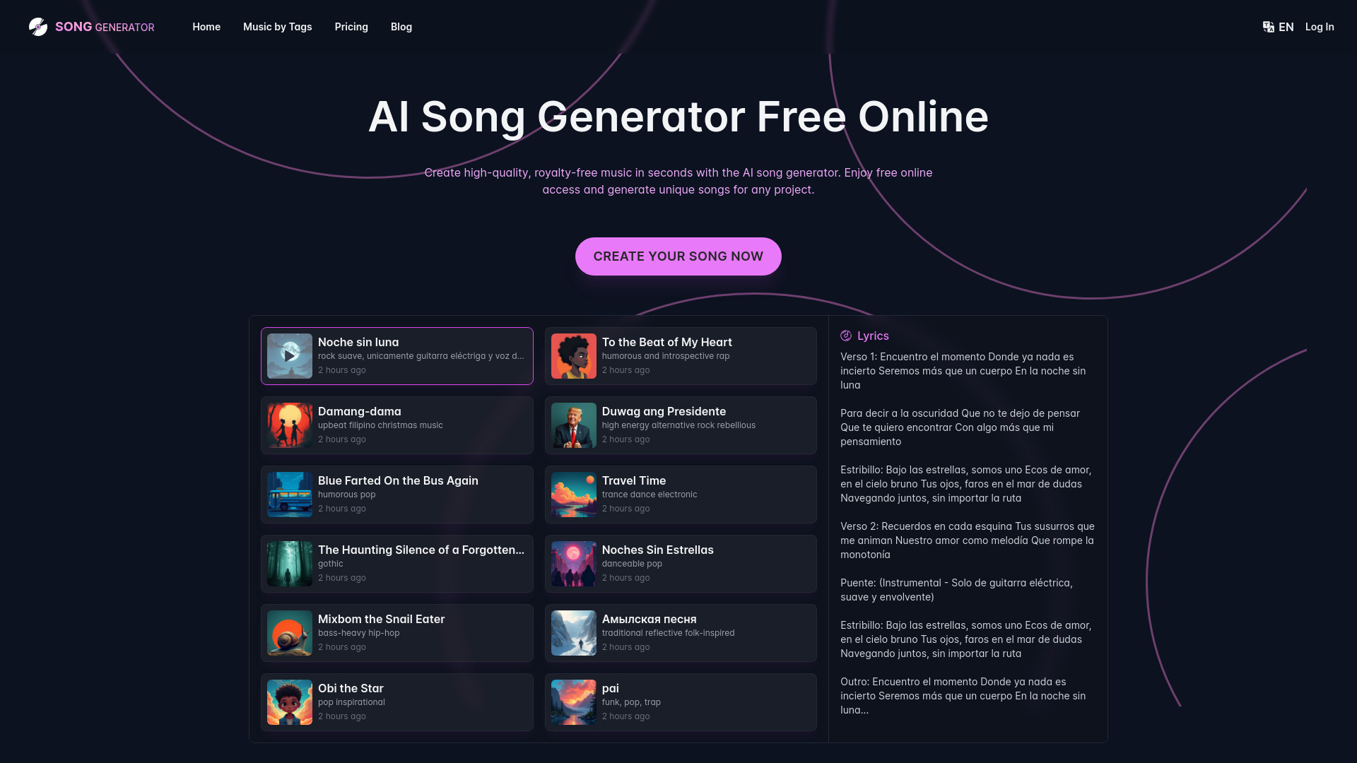 SongGenerator.io: إنشاء الموسيقى مجانًا