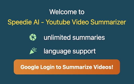 Speedie AI - Youtube Video Summary expert