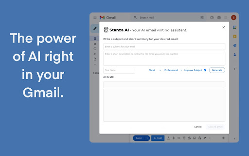 Stanza AI: ChatGPT AI Gmail ライティング アシスタント