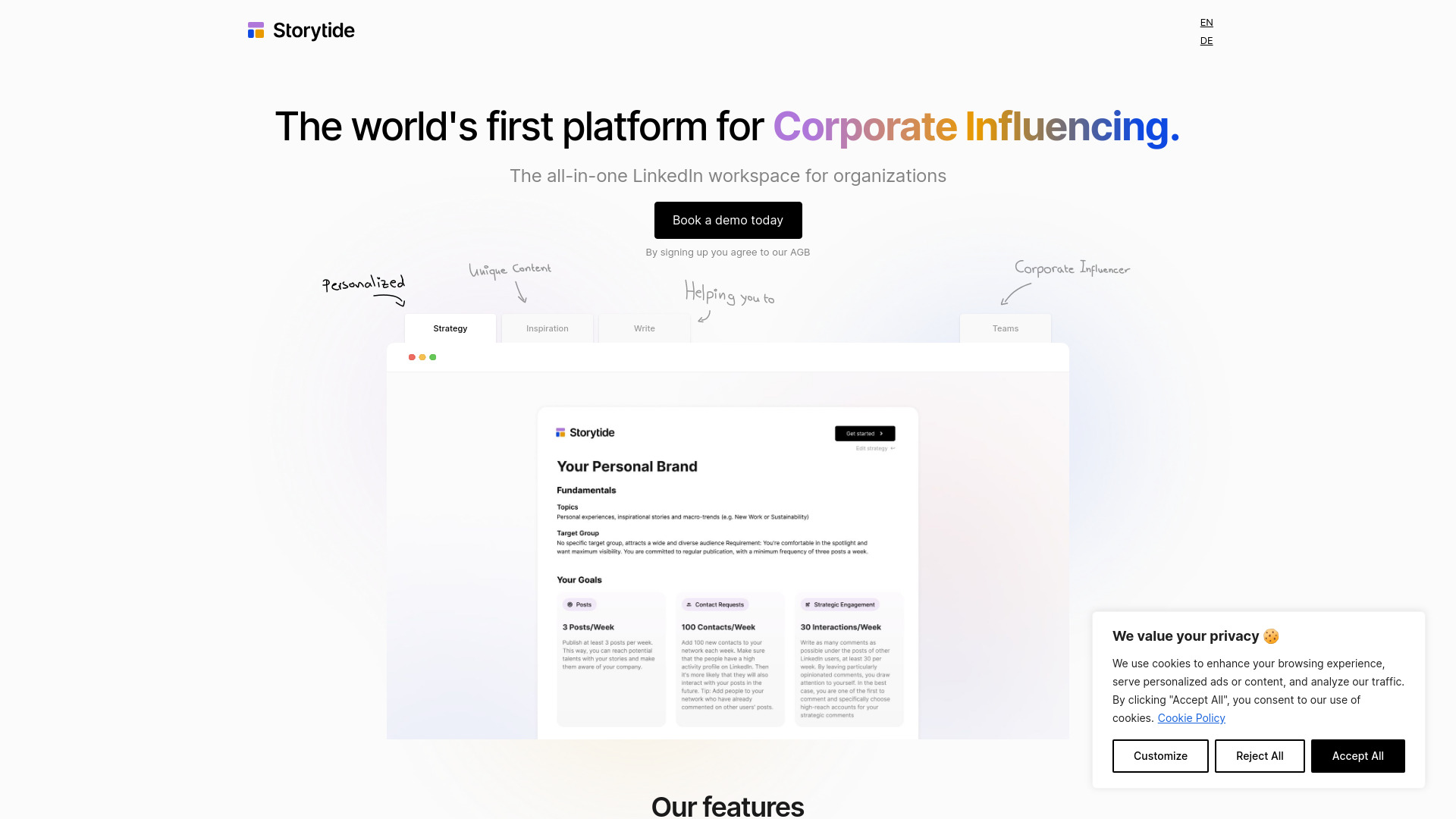 Storytide.io - Influência Corporativa