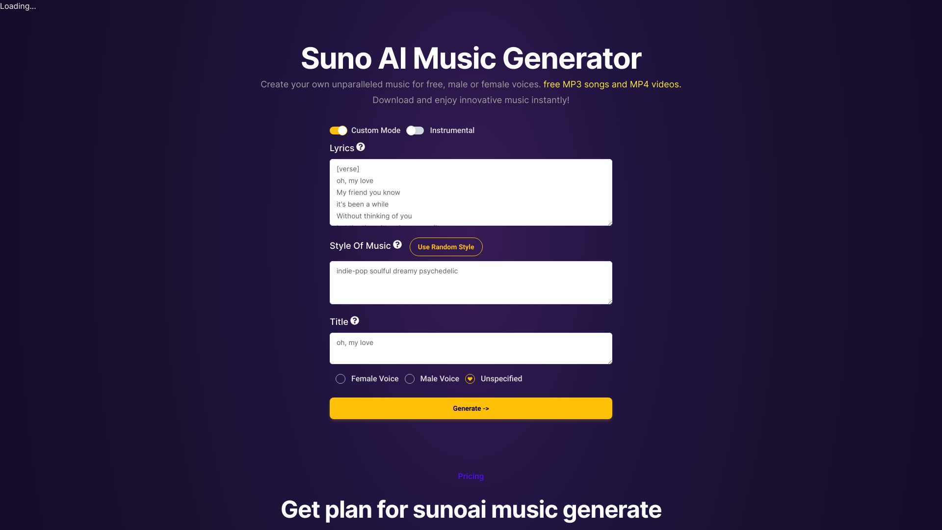 Spielen Sie AI Music Generator