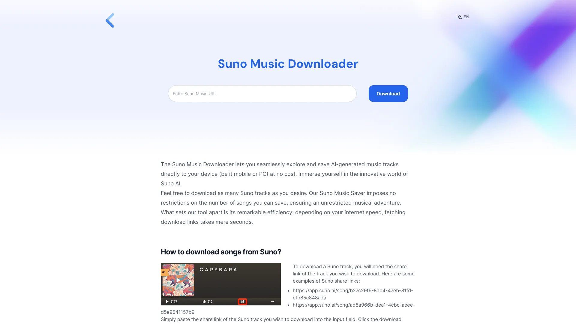 Téléchargeur de musique Suno