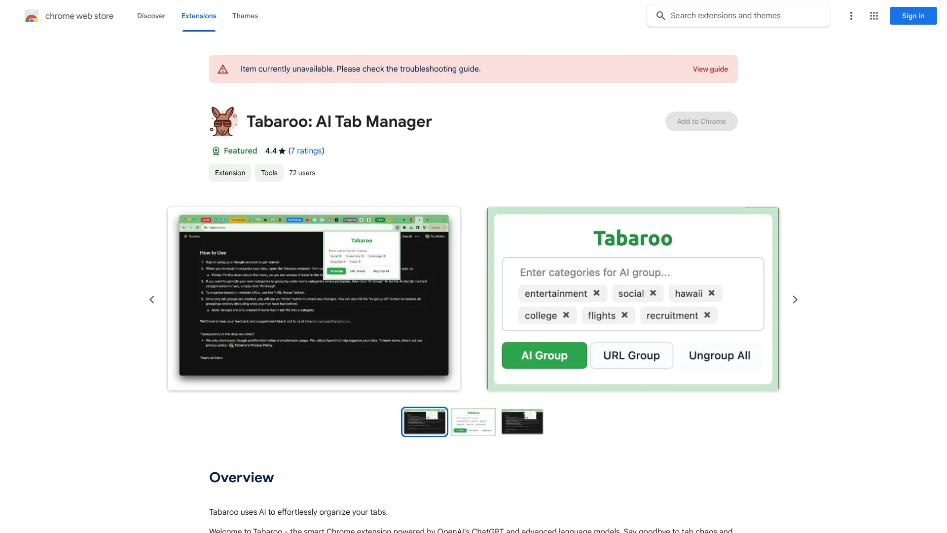 Tabaroo: AI Tab Manager