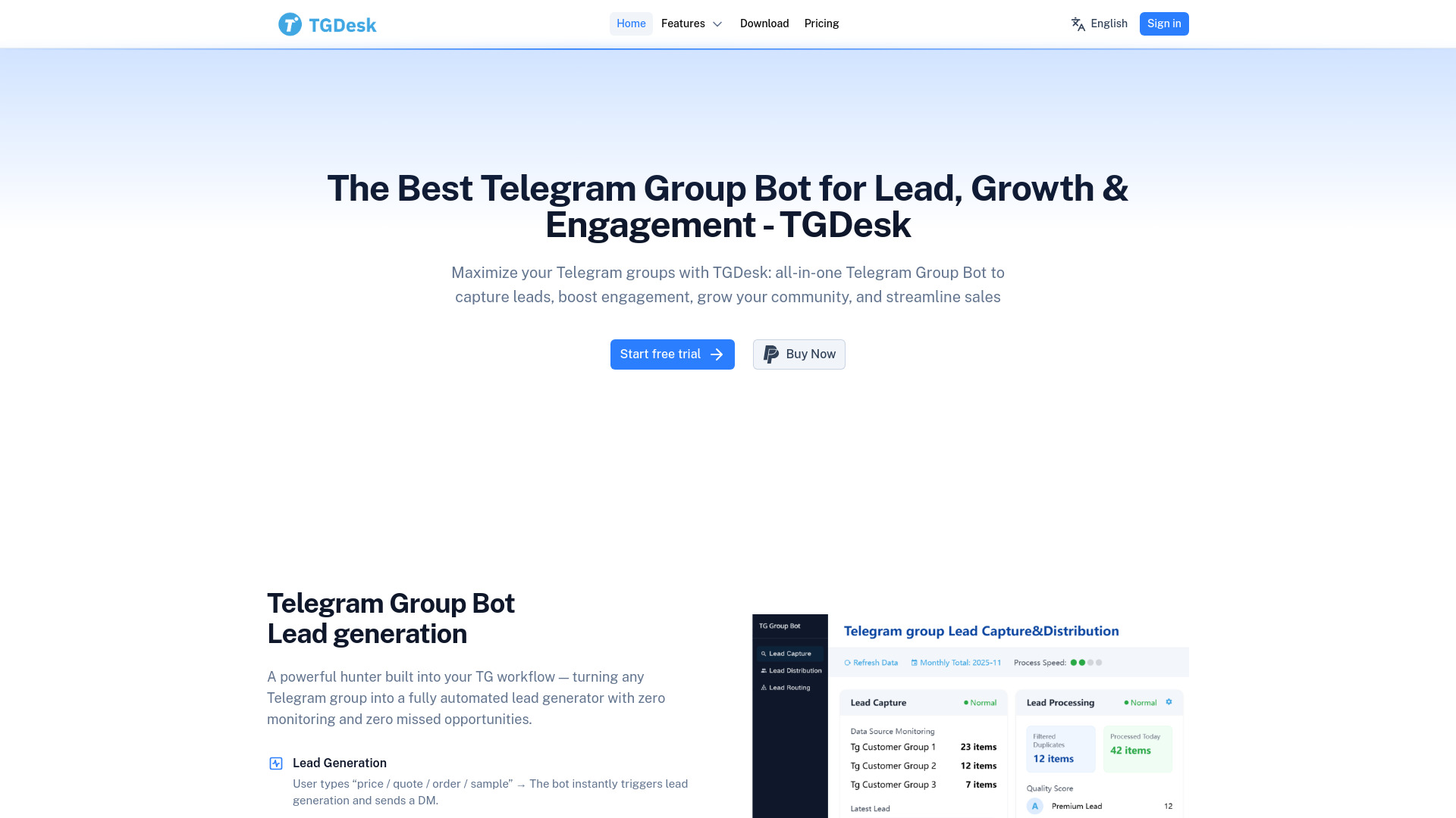Telegram Group Bot - TGDesk