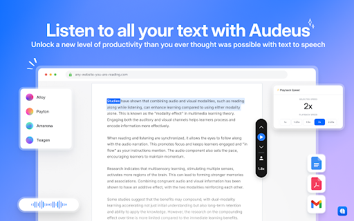 Text to Speech (TTS) Read Aloud Voice Reader by Audeus