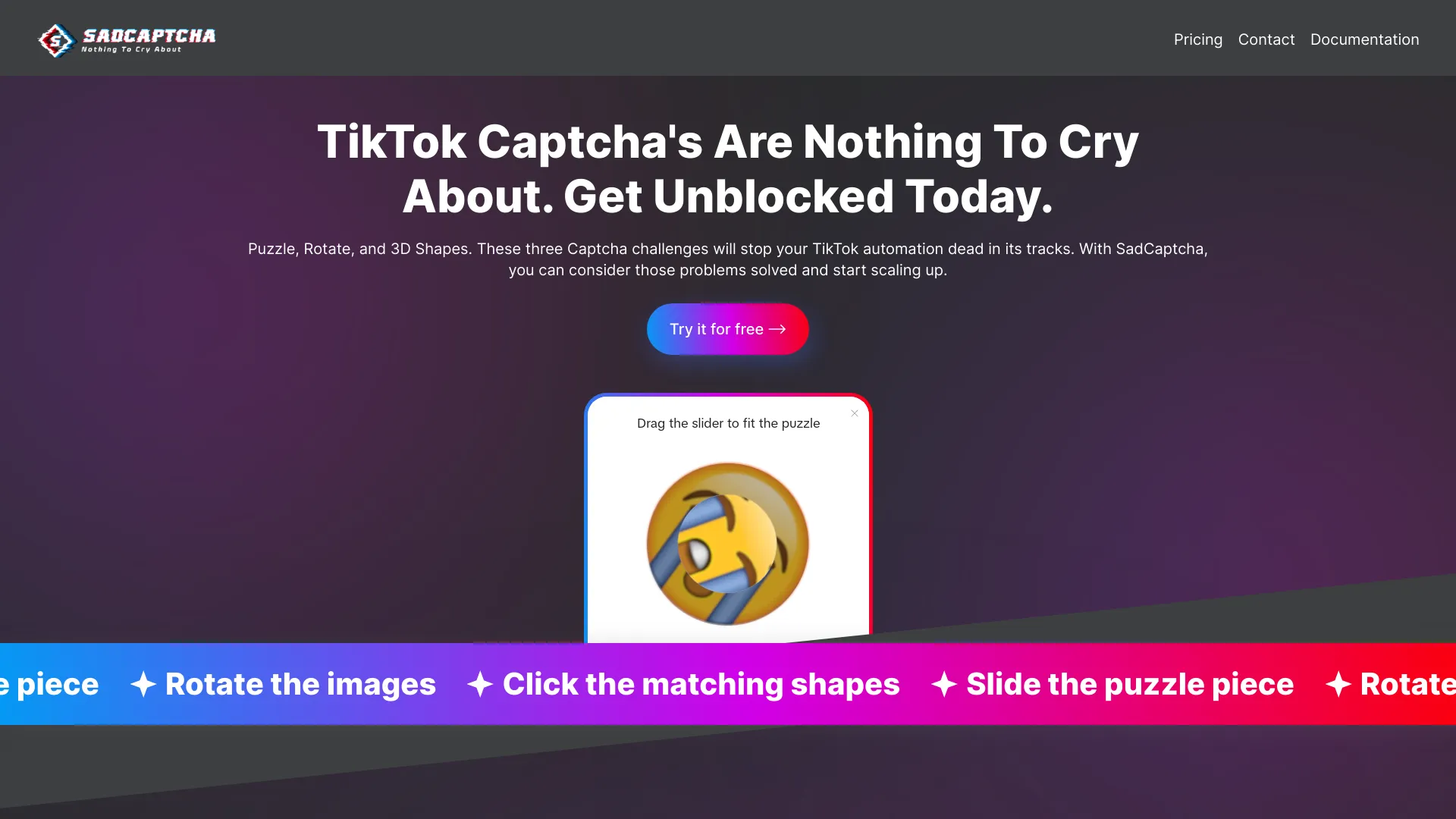 API do solucionador de captcha TikTok