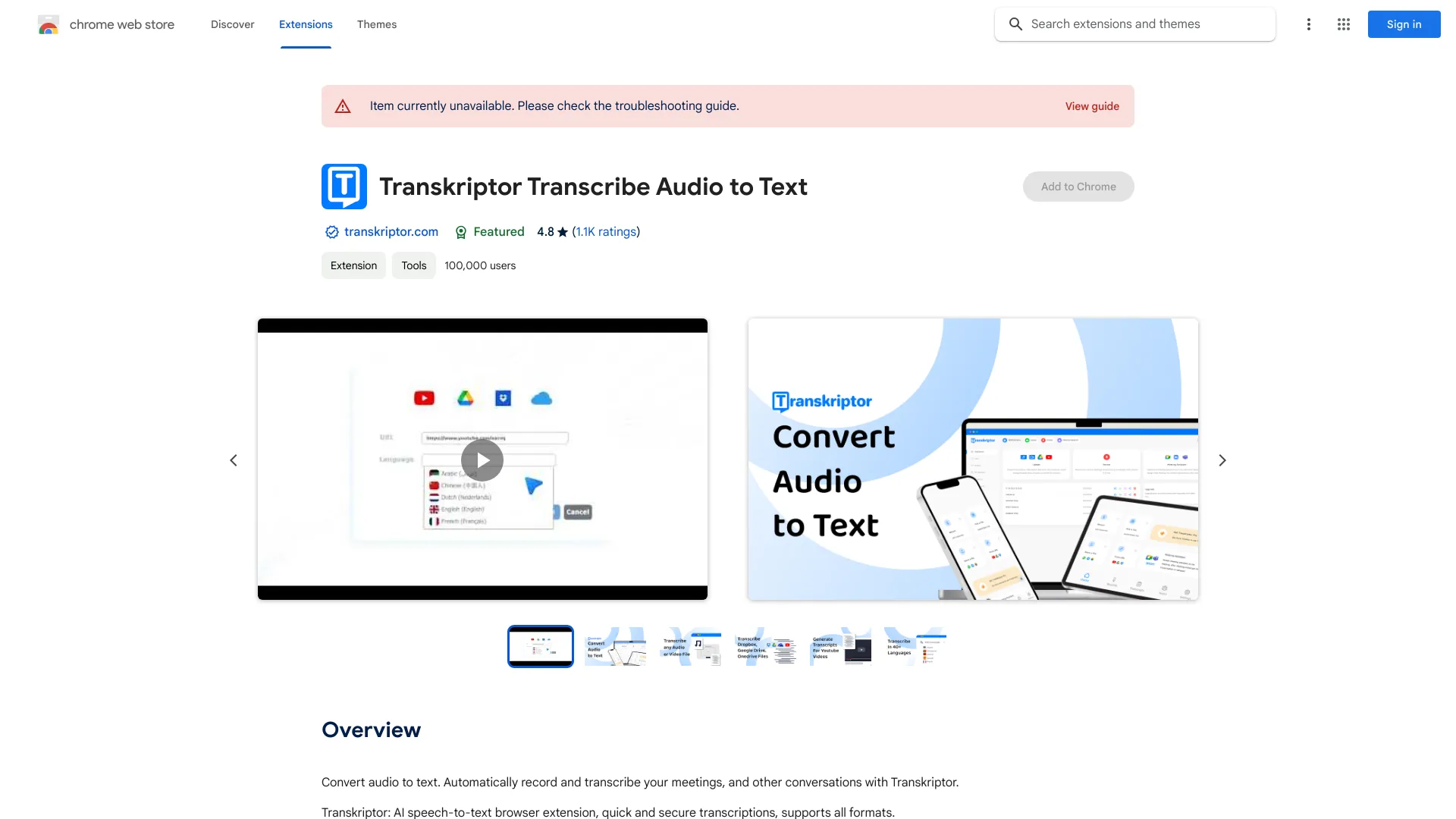 Transkriptor Transcreve Áudio para Texto