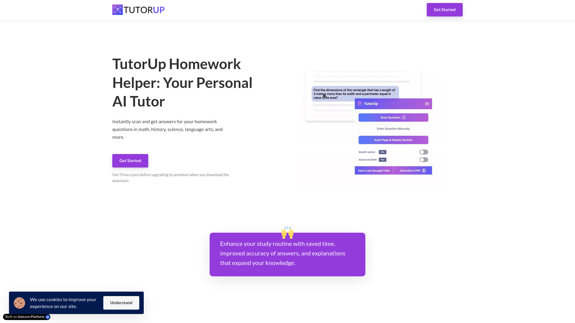 TutorUp - مساعد الواجبات المنزلية AI