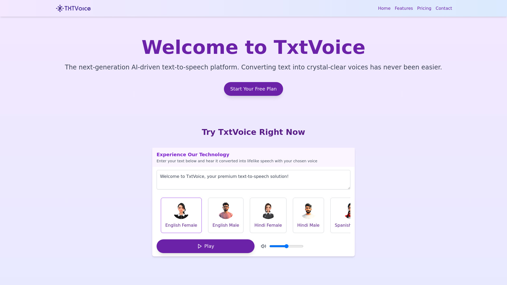 TxTVoice - conversão de texto em fala baseada em IA