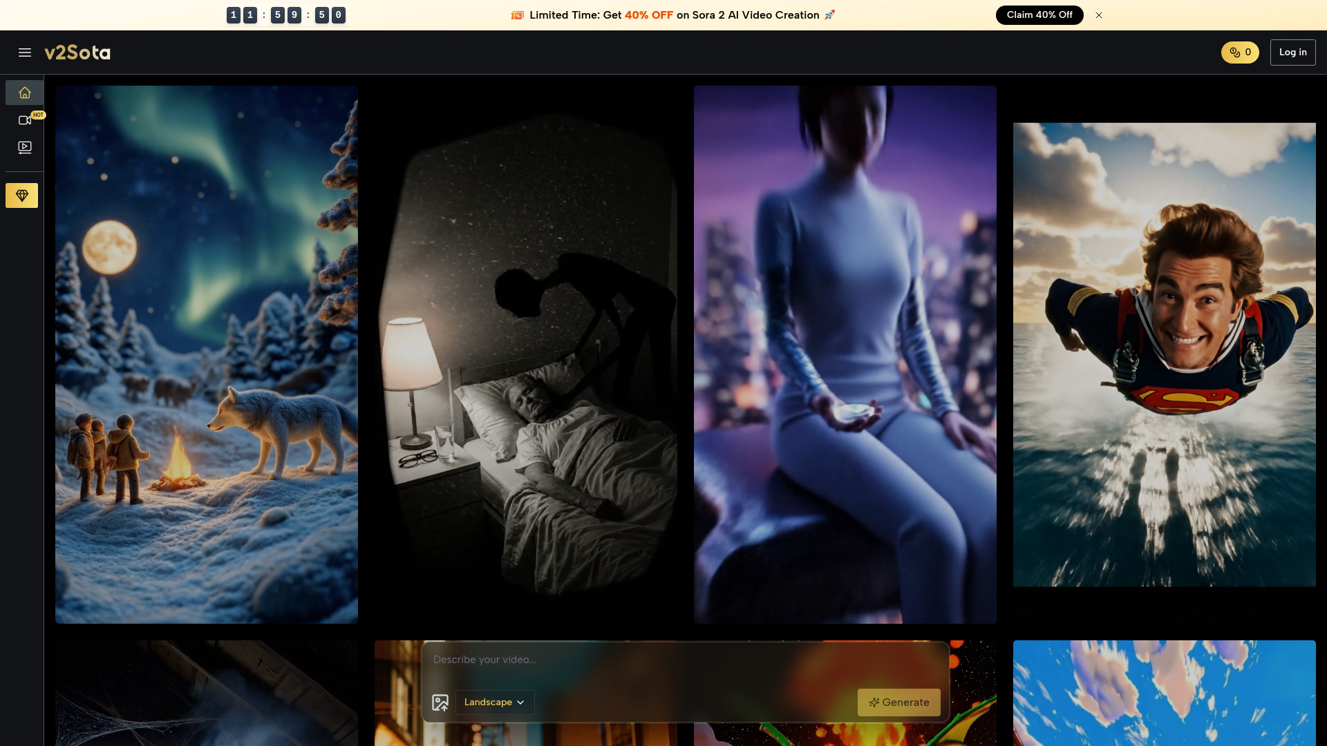 V2Sota：Sora 2 AI 視頻生成器