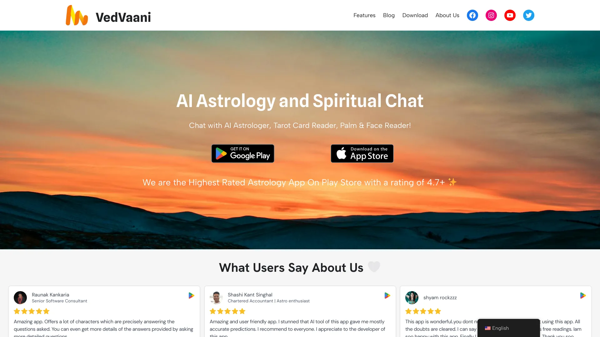 VedVaani - AI 占星术和精神应用程序