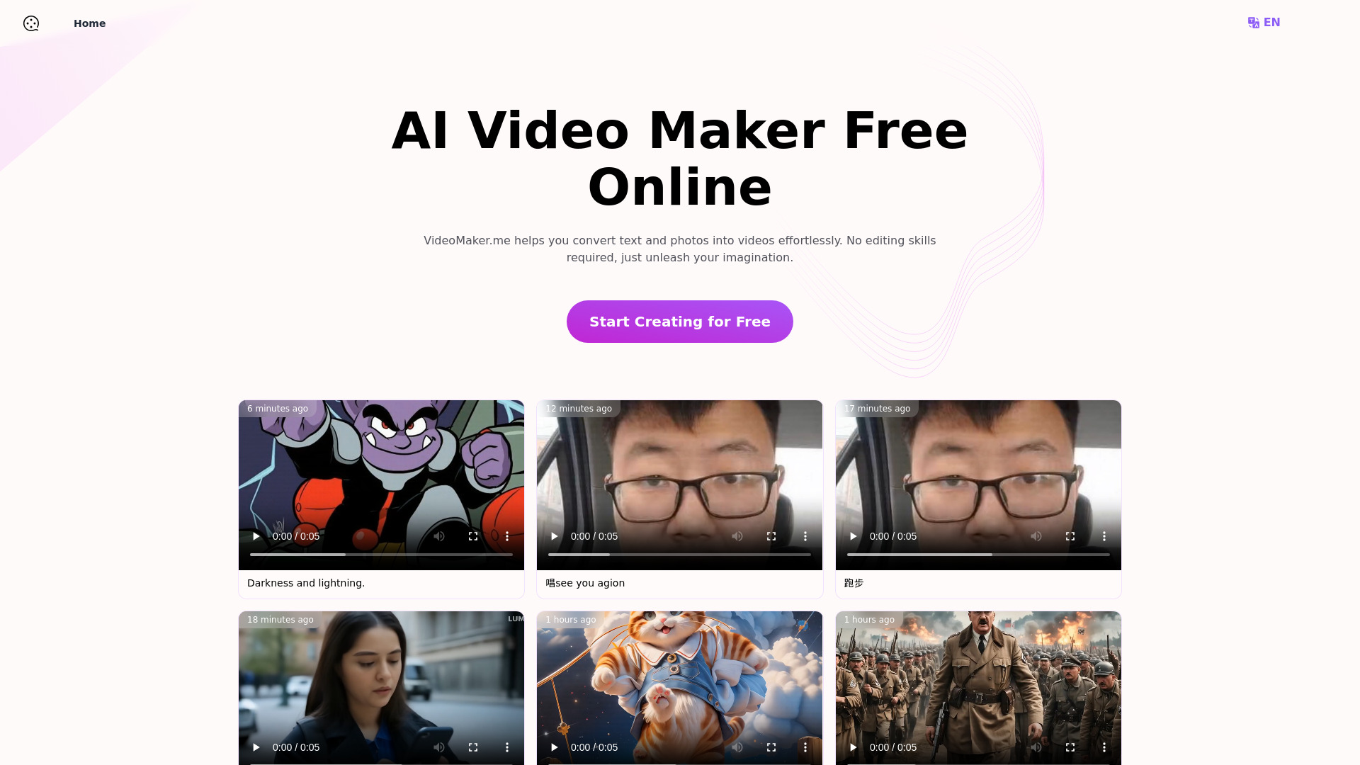 VideoMaker.me: AI Video Maker kostenlos online