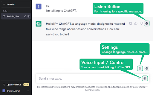 Controle de voz para ChatGPT