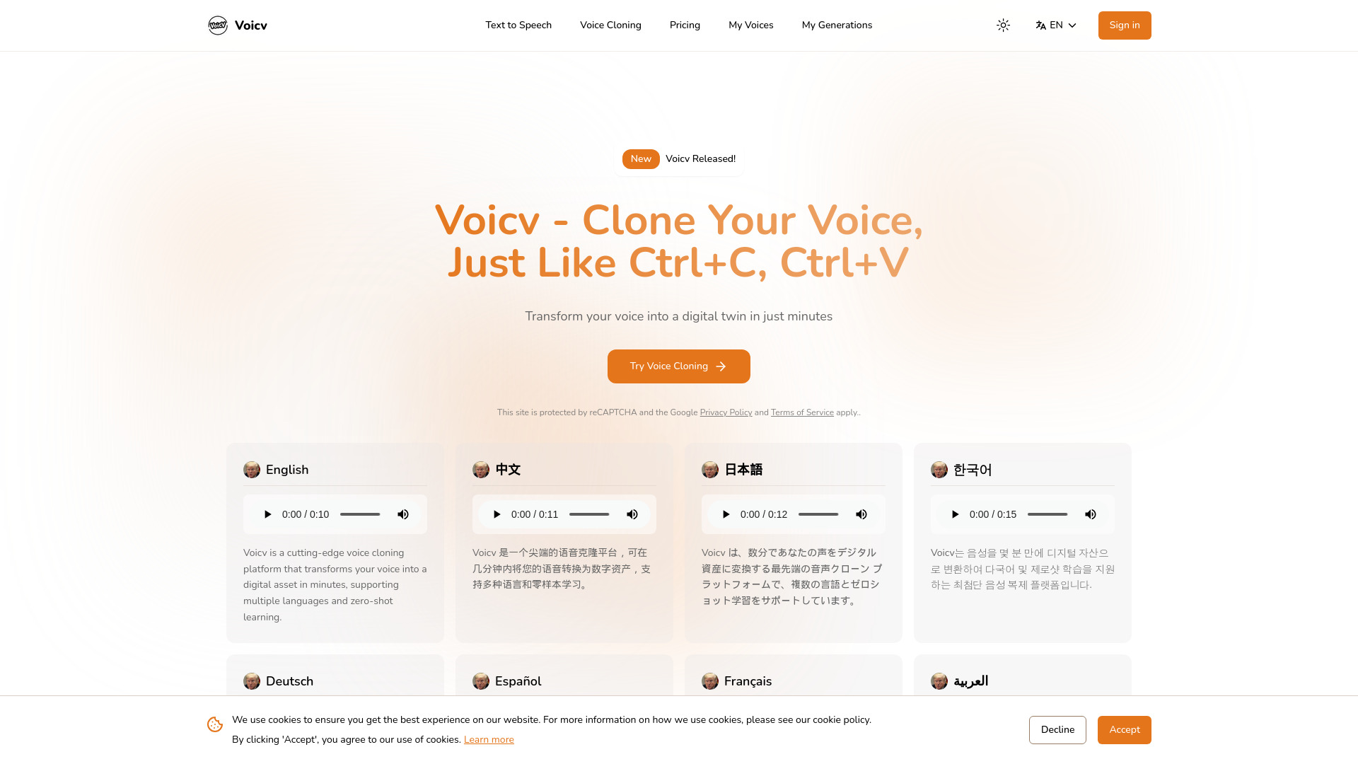 Voicv - Voice Cloning