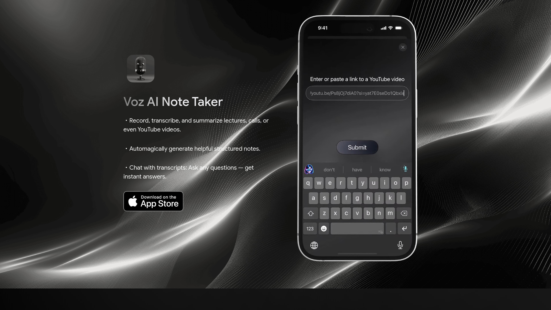 Preneur de notes vocales Voz AI