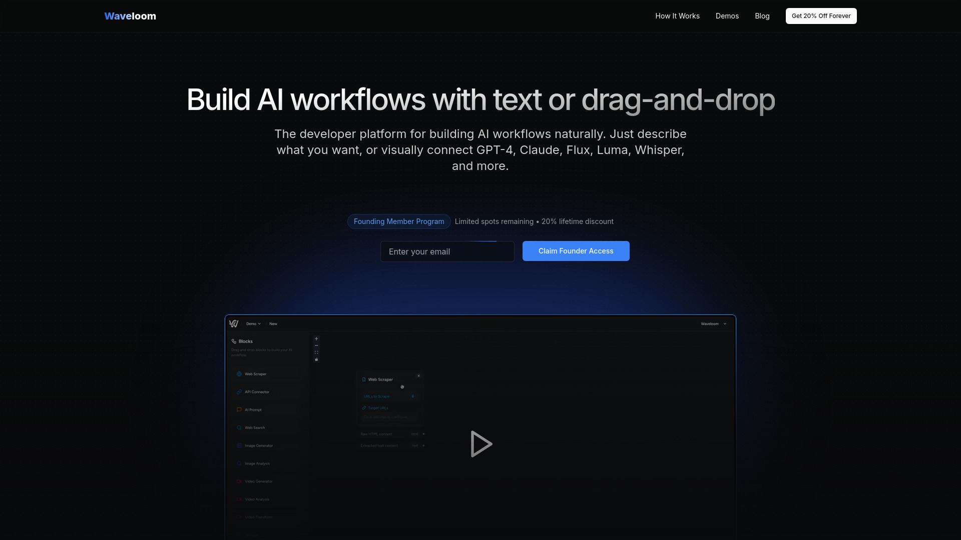 Waveloom – Visual AI Workflow Builder